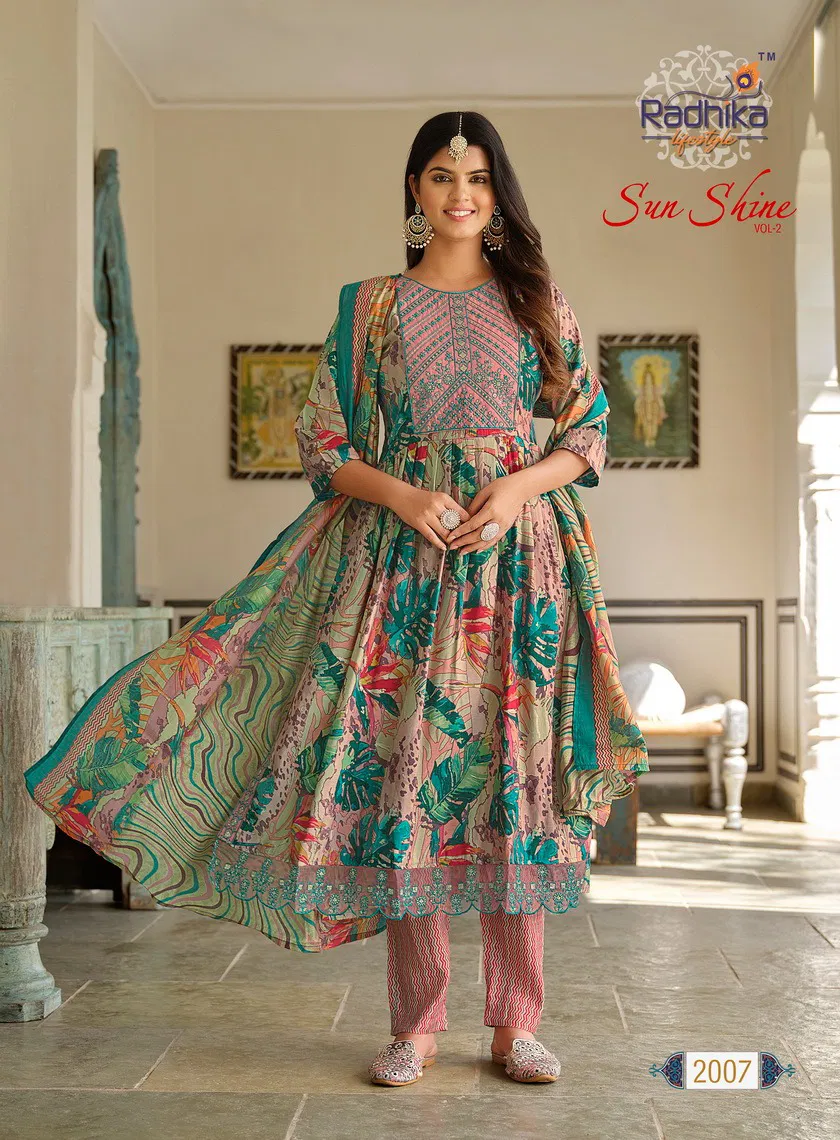 Radhika Sunshine Vol 2 Muslin Printed Readymade Suits Catalog
